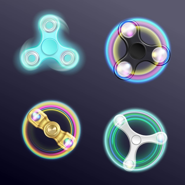 Free Vector | Realistic fidget spinner pack