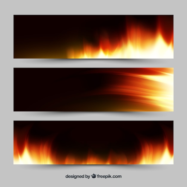 Free Vector Realistic Fire Banner