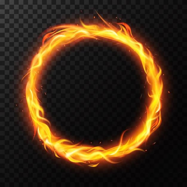 flame over circle