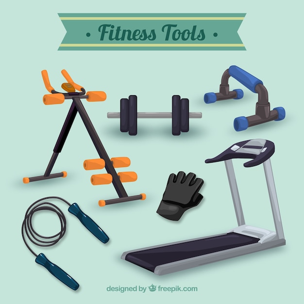 Realistic fitness tools Vector | Premium Download