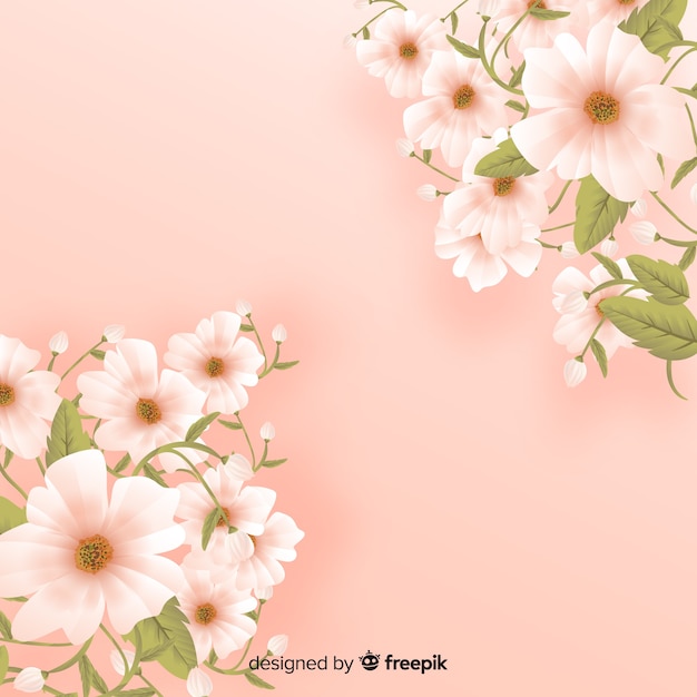 Free Vector | Realistic floral background