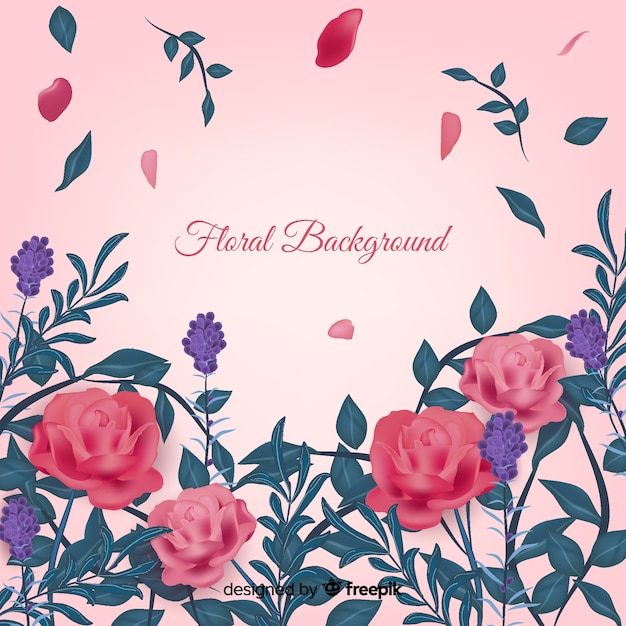 Free Vector | Realistic floral background