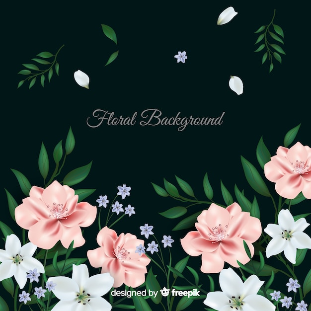 Free Vector | Realistic floral background