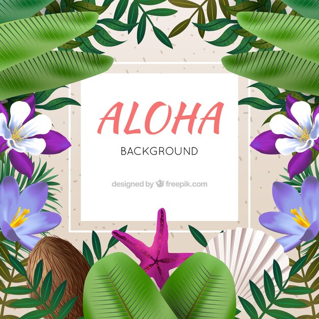 Free Vector Realistic Flowers Aloha Background