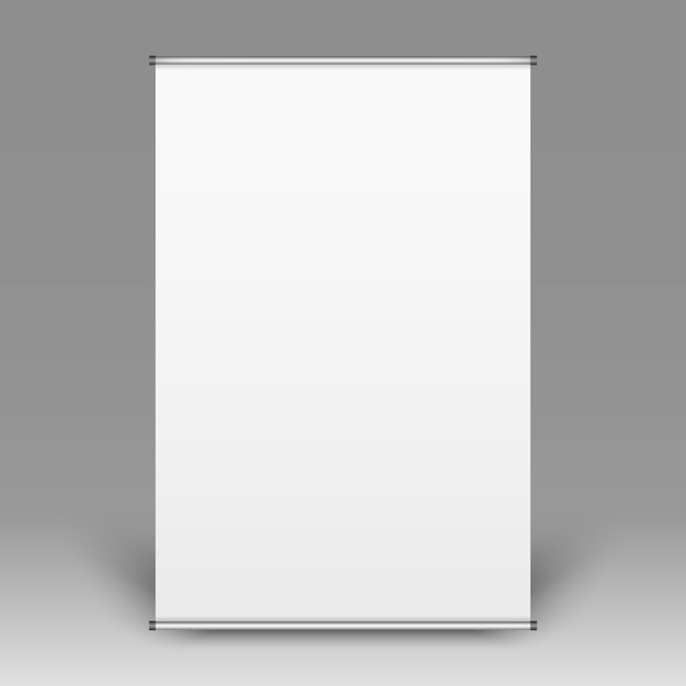 Premium Vector Realistic Front View Of Empty Flipchart On Grey Background