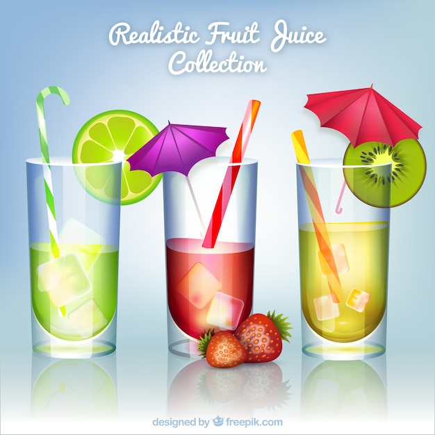 Realistic fruit juice pack