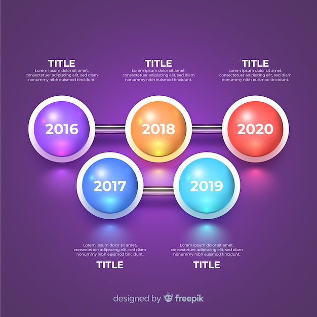 Free Vector | Glossy realistic timeline infographic - Infographic ...