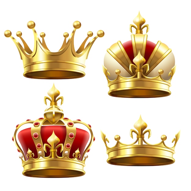 現実的な金の王冠 プレミアムベクター