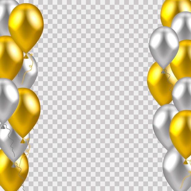 gold silver balloons