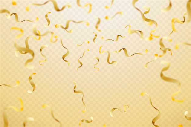 Realistic Golden Confetti Background