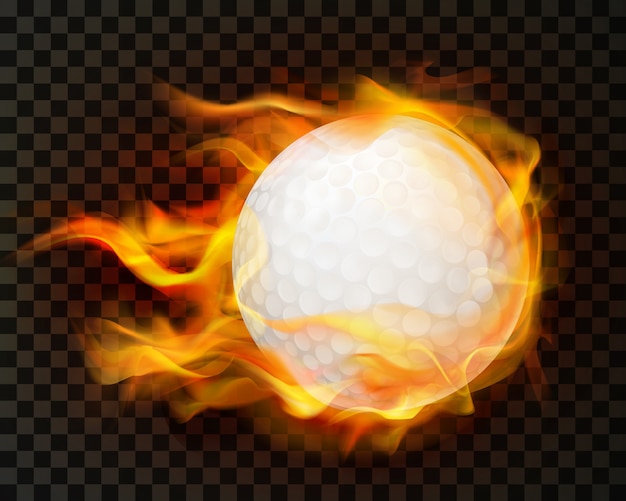 Free Vector Realistic Golf Ball In Fire