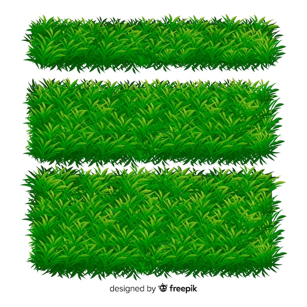 Free Vector | Realistic grass banner template collection