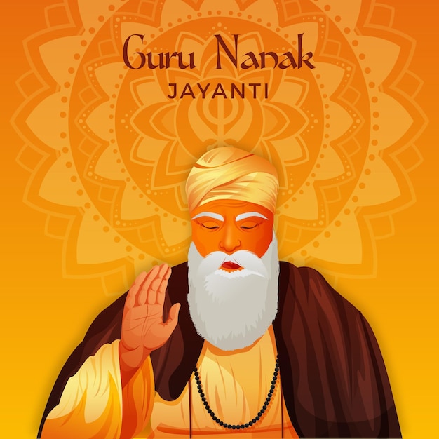 Free Vector | Realistic guru nanak jayanti concept