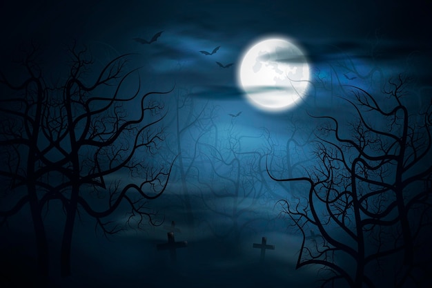 Realistic Halloween Background Free Vector