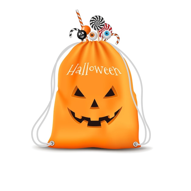 Download Free Vector | Realistic halloween bag