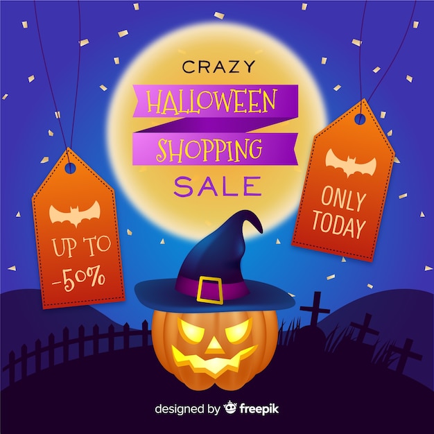 Free Vector | Realistic halloween pumpkin sale