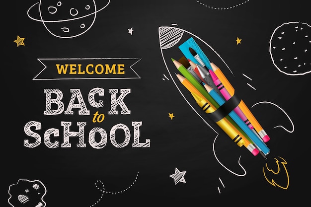 Free Vector Realistic Hand Drawn Back To School Background
