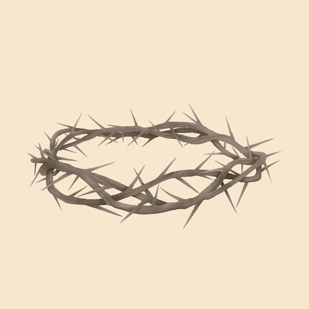 Download Realistic hand drawn crown of thorns | Free Vector