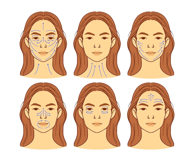 Premium Vector Realistic Hand Drawn Facial Massage Technique