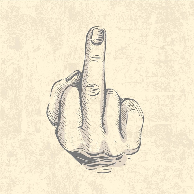 Free Vector Realistic Hand Drawn Fuck You Symbol