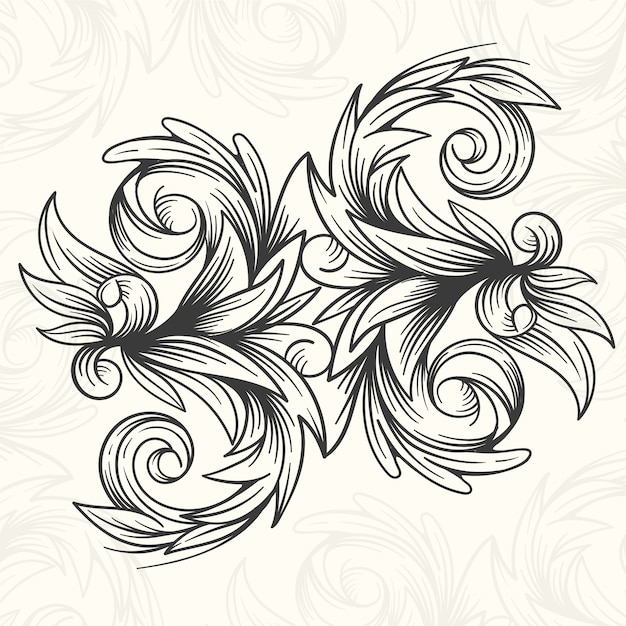 Free Vector Realistic Hand Drawn Ornamental Border