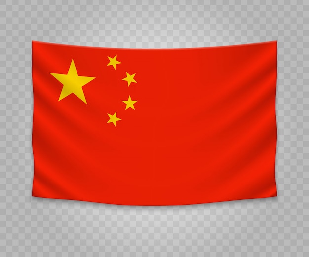 Download Realistic hanging flag of china Vector | Premium Download