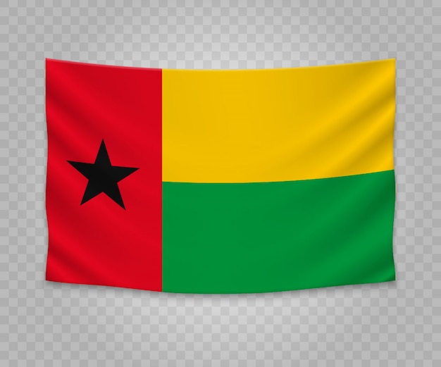 Download Realistic hanging flag of guinea-bissau Vector | Premium Download