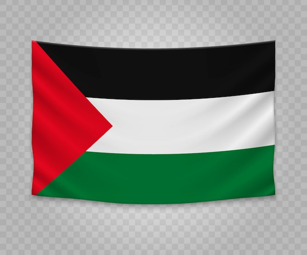 Download Realistic hanging flag of palestine Vector | Premium Download
