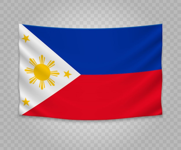 Download Realistic hanging flag of philippines Vector | Premium ...