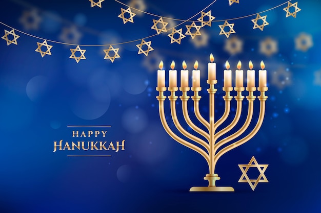 Free Vector | Realistic Hanukkah Background