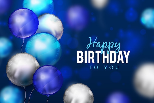 Free Vector | Realistic happy birthday background