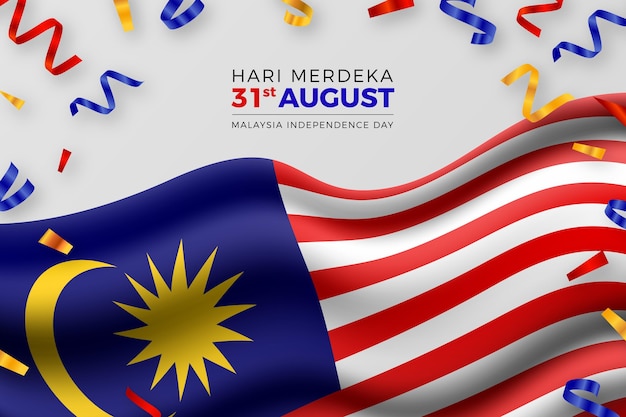 Free Vector  Realistic hari merdeka illustration