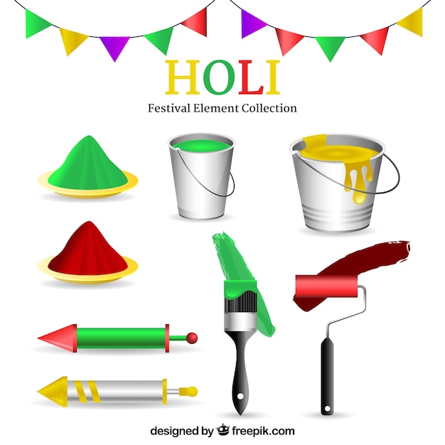 realistic holi illustration