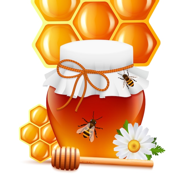 Realistic honey background Vector | Premium Download