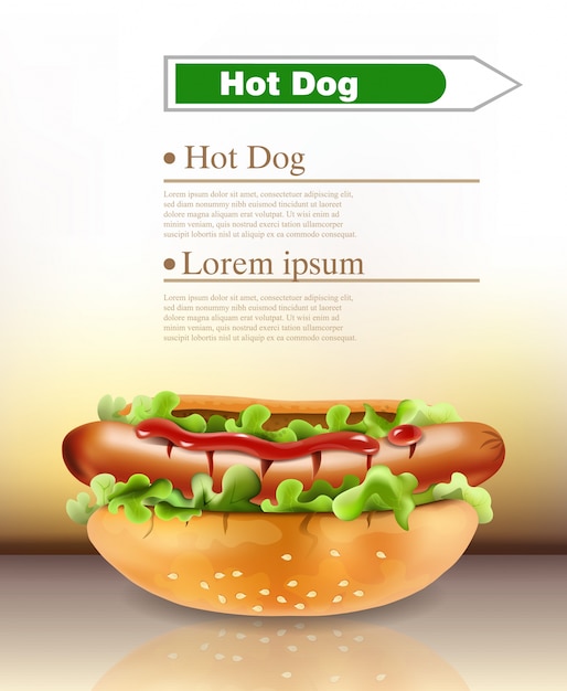 Premium Vector Realistic hot dog menu
