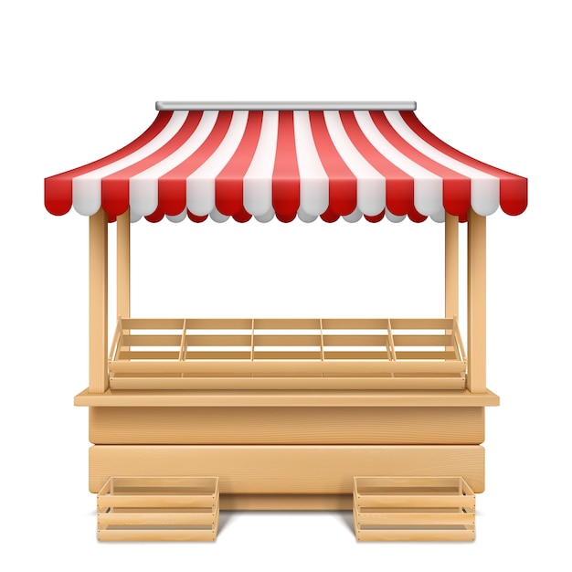 Download Free Vector | Realistic illustration of empty market stall ...