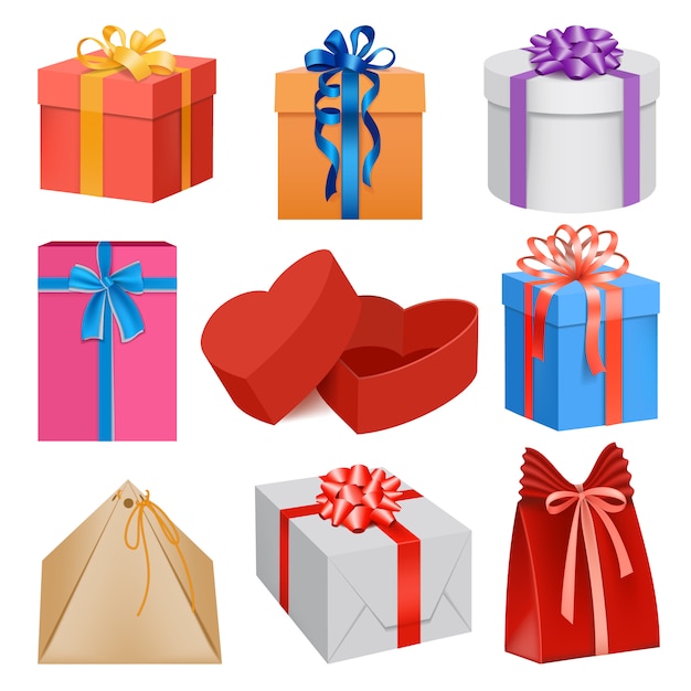 Download Realistic illustration of gift box mockups for web Vector ...