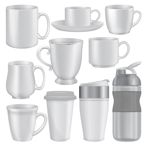 Download Realistic illustration of mug cup mockups for web ...