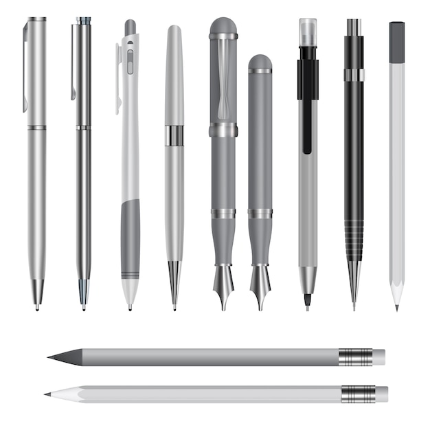 Download Realistic illustration of pen mockups for web | Premium Vector