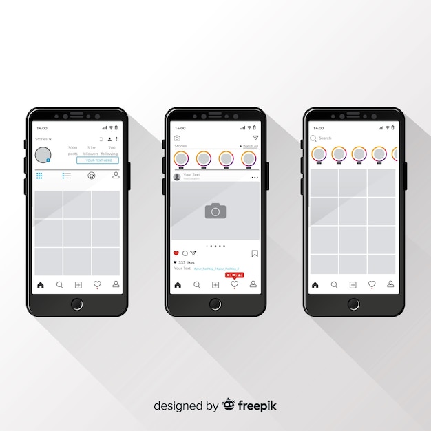 Iphoneコレクションのリアルなinstagramフォトフレーム 無料のベクター