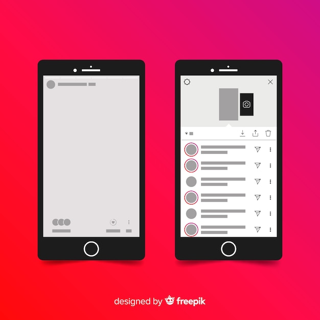 Iphoneコレクションのリアルなinstagramフォトフレーム 無料のベクター