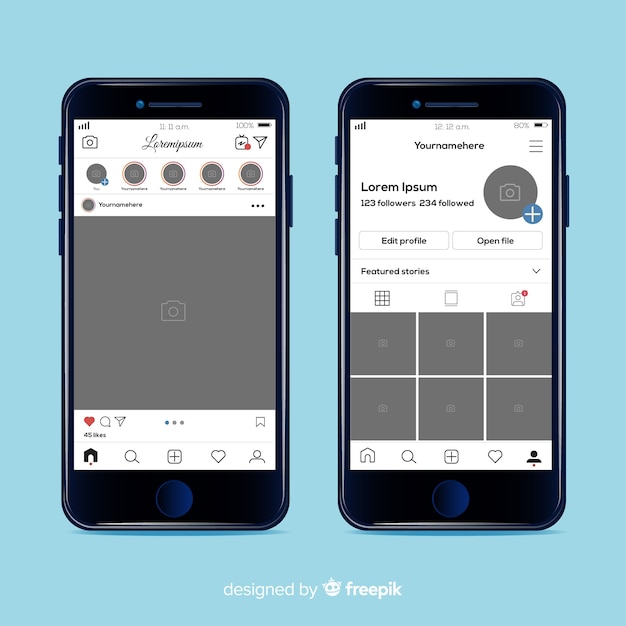 Iphoneのリアルなinstagramフォトフレーム 無料のベクター