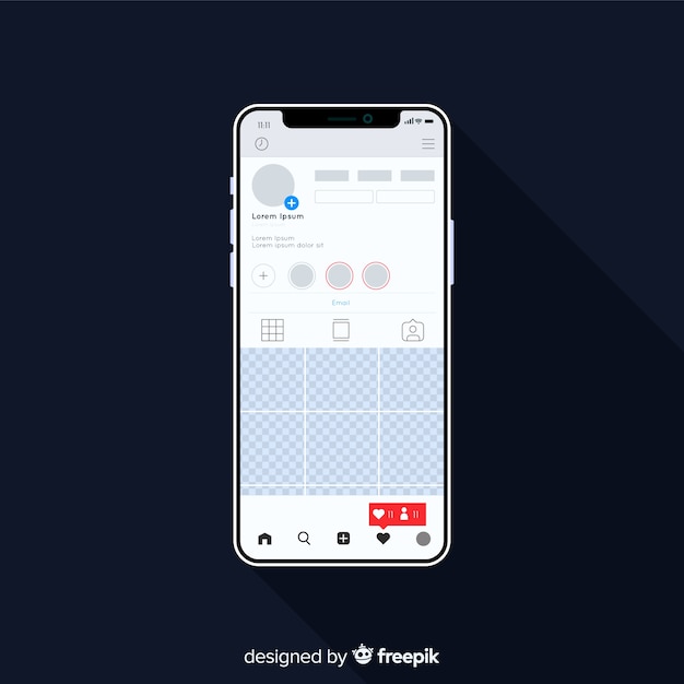 Free Vector | Realistic instagram photo frame on smartphone template