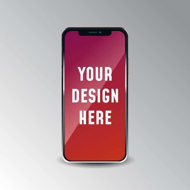 Download Realistic iphone x mock up on white background. Vector ...