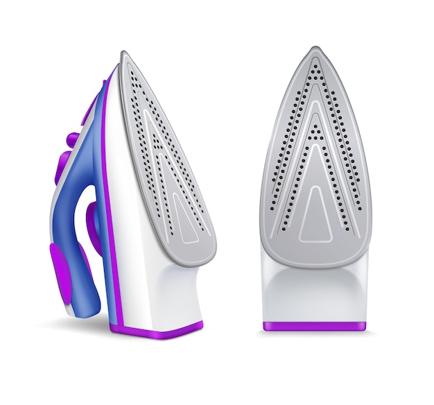 Free Vector | Realistic iron ironing set with two position ...