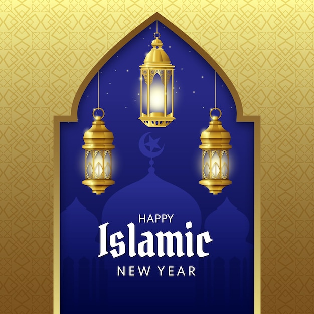 Free Vector | Realistic Islamic New Year Illustration