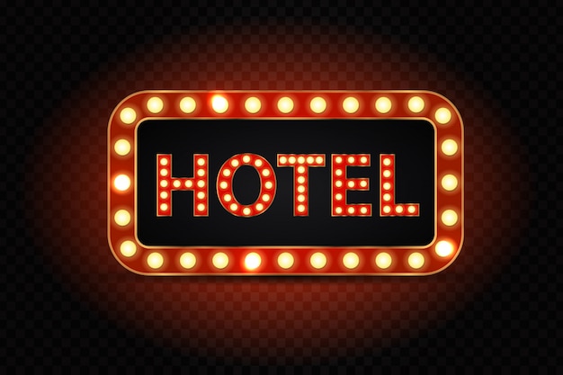 Realistic Isolated Neon Hotel Sign Billboard For Decoration And | My