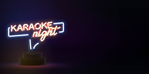 Premium Vector Realistic Isolated Neon Sign Of Karaoke Night Text