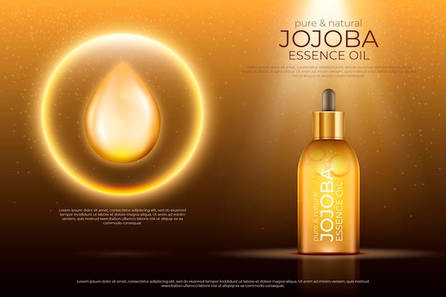 Free Vector | Realistic jojoba oil commercial