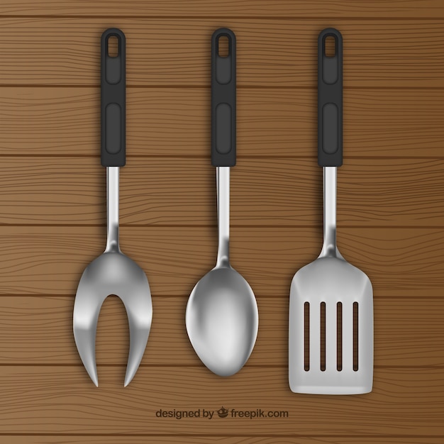 Download Realistic kitchen utensils | Free Vector